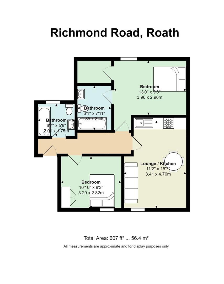 Floorplan for Richmond Road, Roath